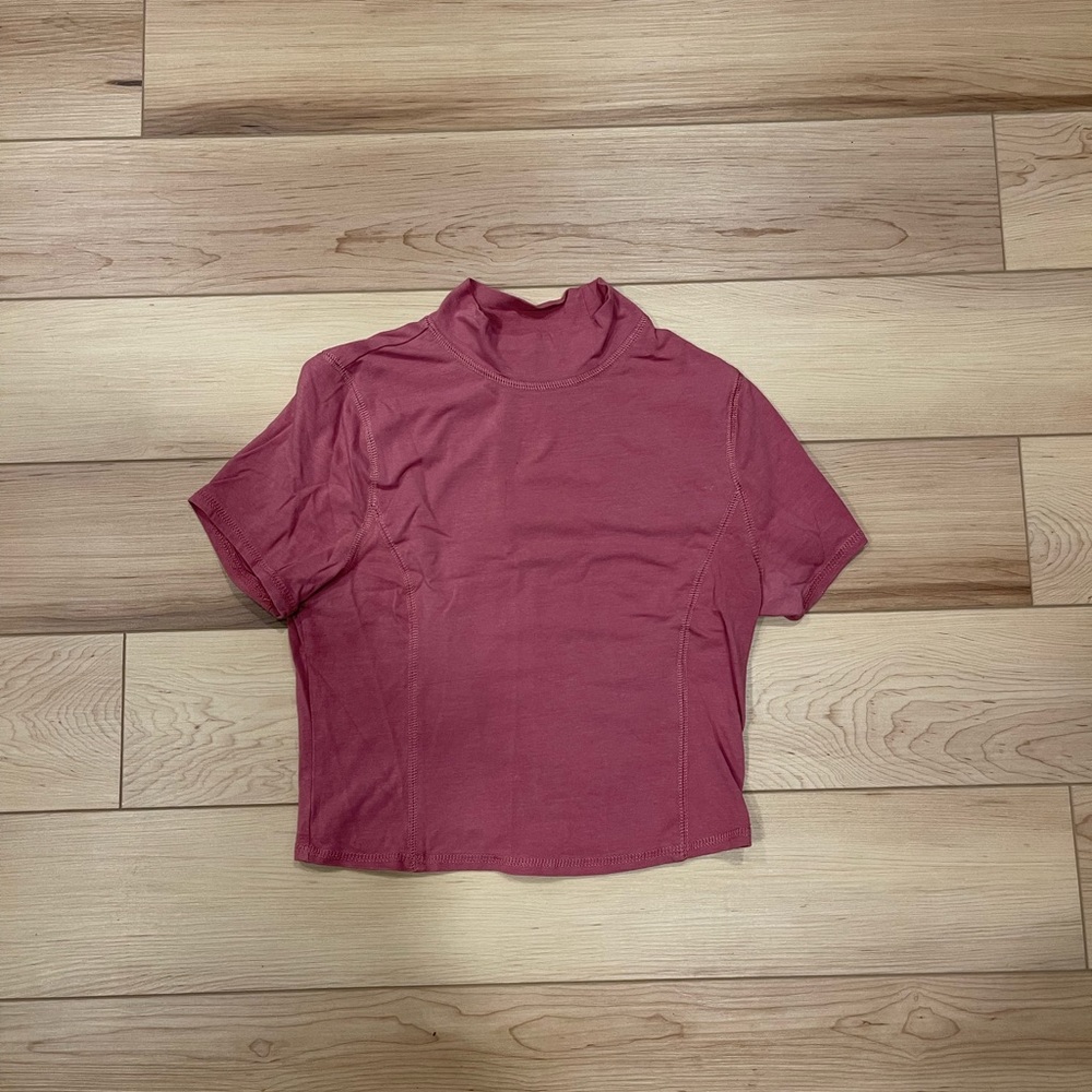 plum colored turtleneck tshirt